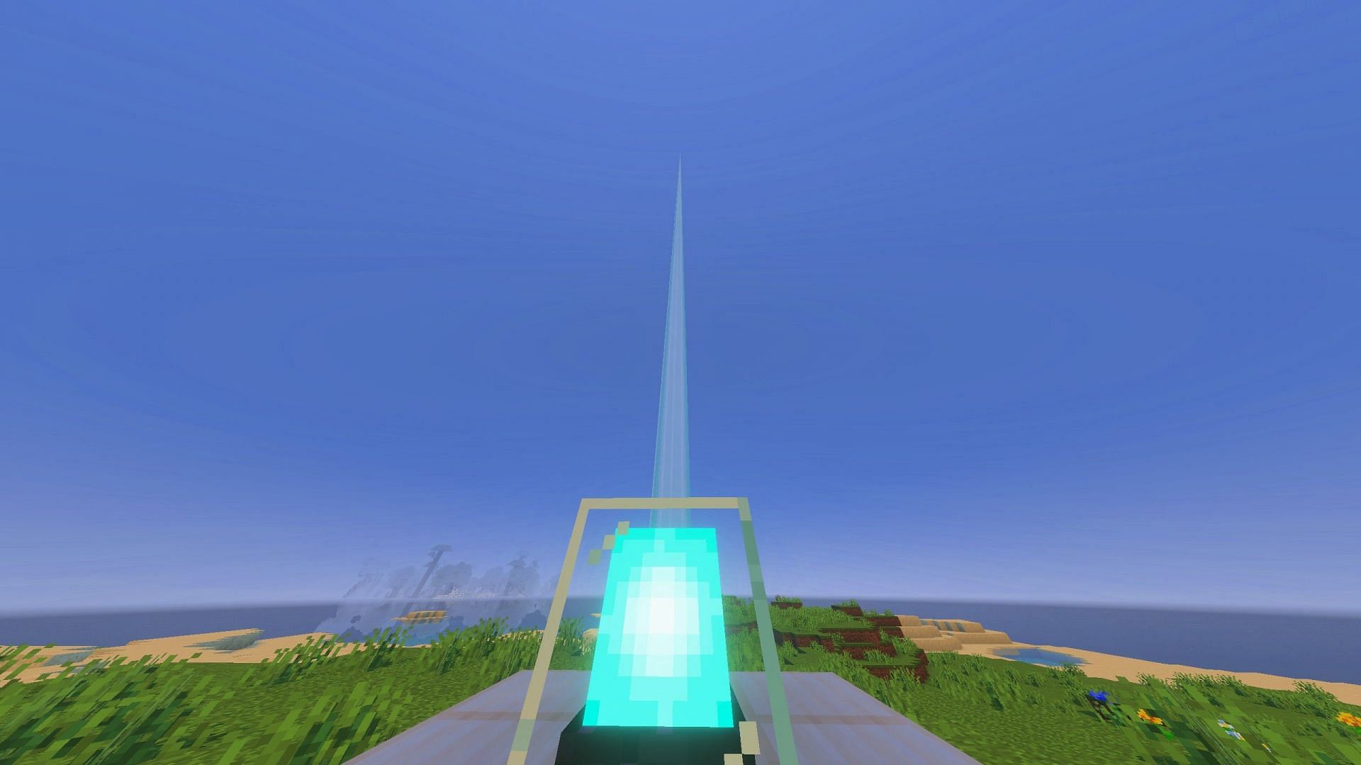 Beacon beam will render much higher (Image via Sportskeeda Gaming || Mojang Studios)